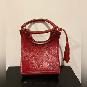 Anabaglish Elegant Red Leather Handbag